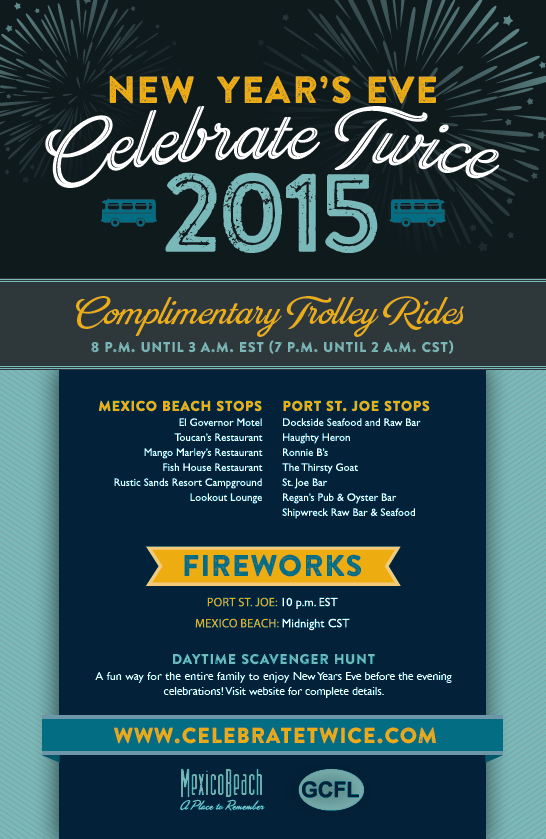 Celebrate New Year’s Eve—Twice in One Night! – Mexico Beach