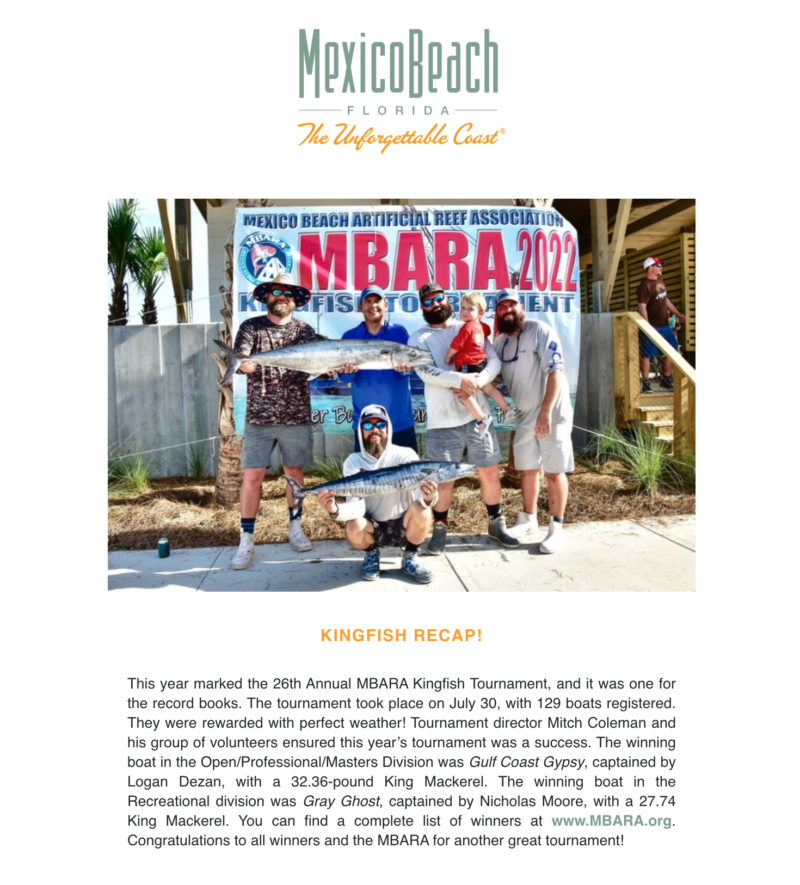 Mexico Beach FL August 2022 Newsletter